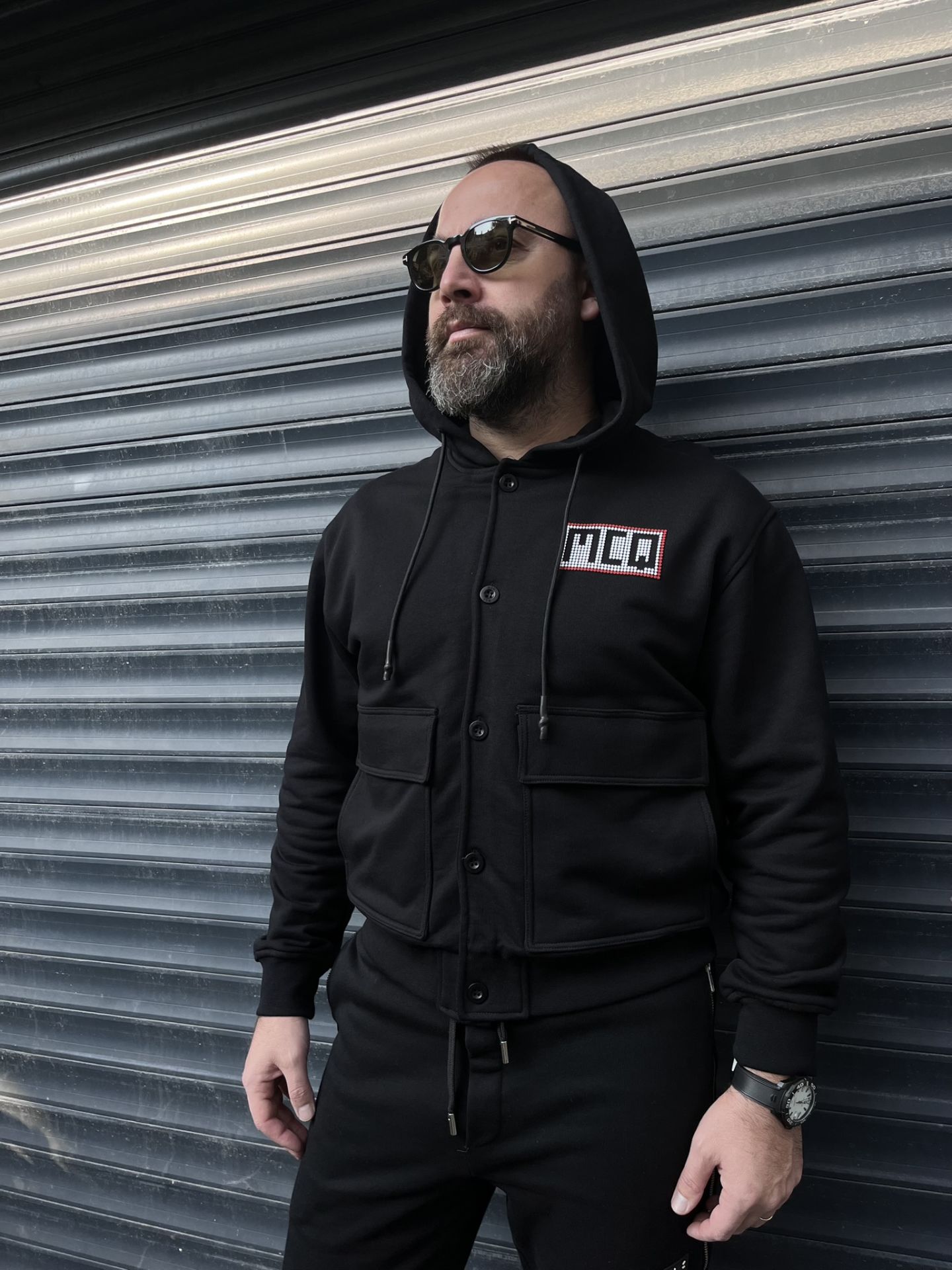 Lego baskılı siyah hoodie ceket
