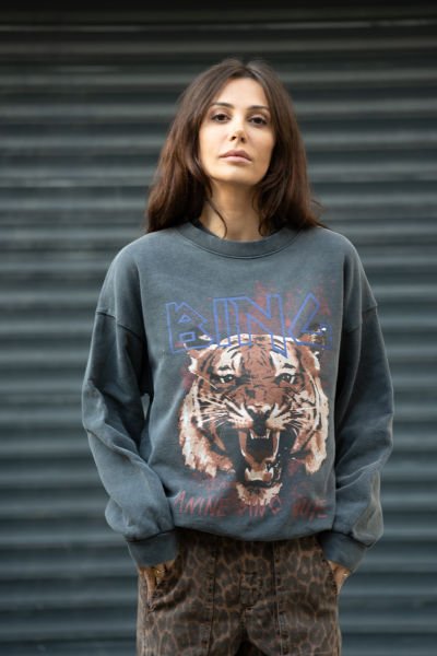 Kaplan desenli sweatshirt