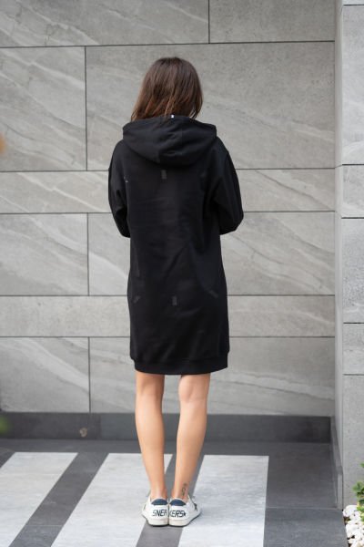 Siyah hoodie elbise
