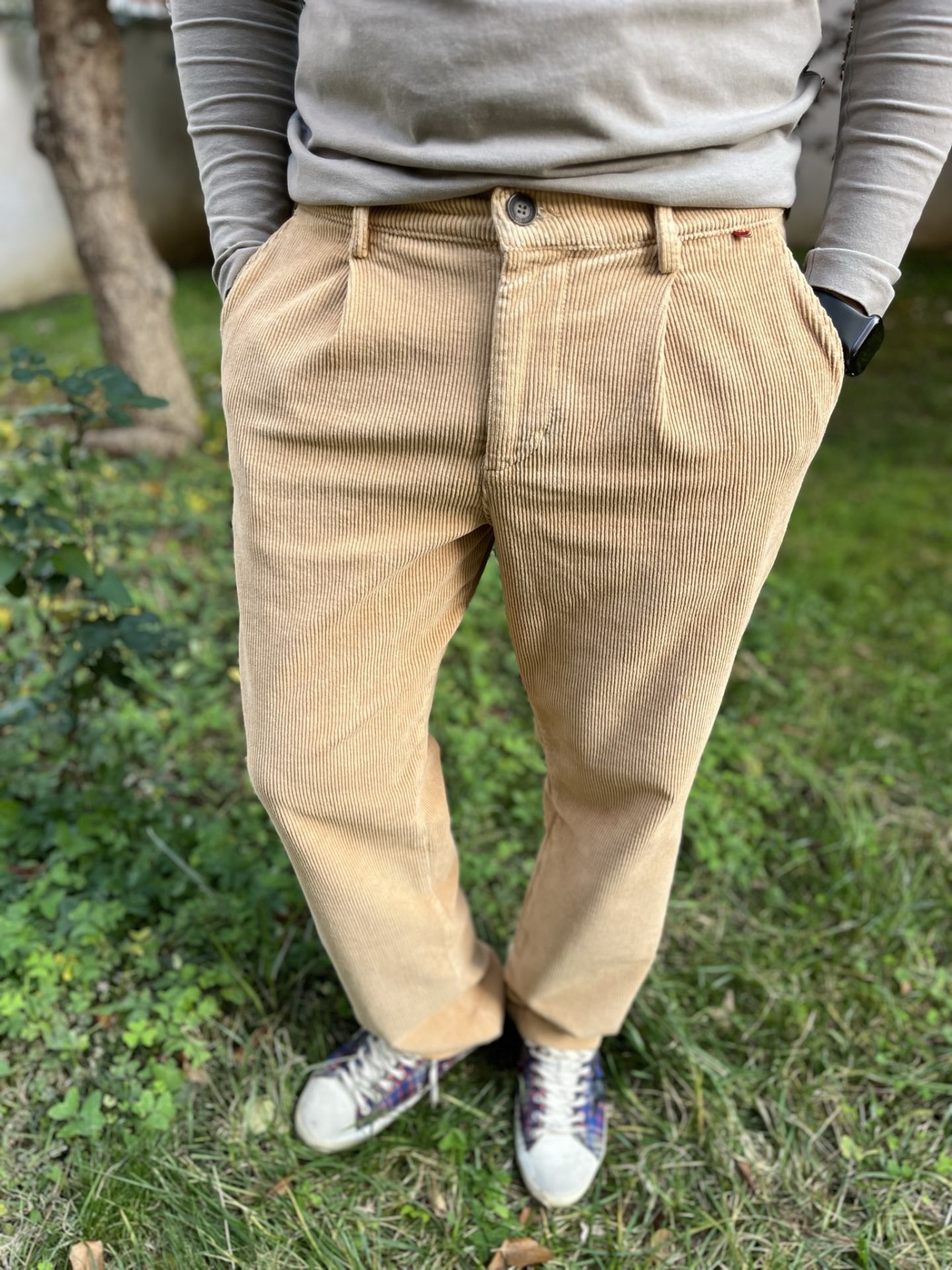Camel kadife pantolon