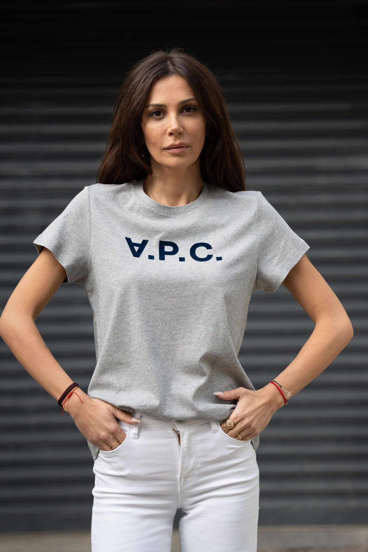 Gri kadife baskılı tshirt