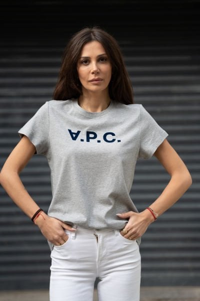 Gri kadife baskılı tshirt