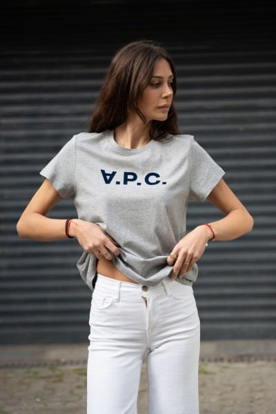 Gri kadife baskılı tshirt